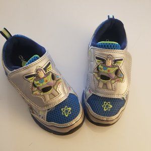 Disney/Pixar, Buzz Lightyear boys sneakers, silver w blue accent, size 9